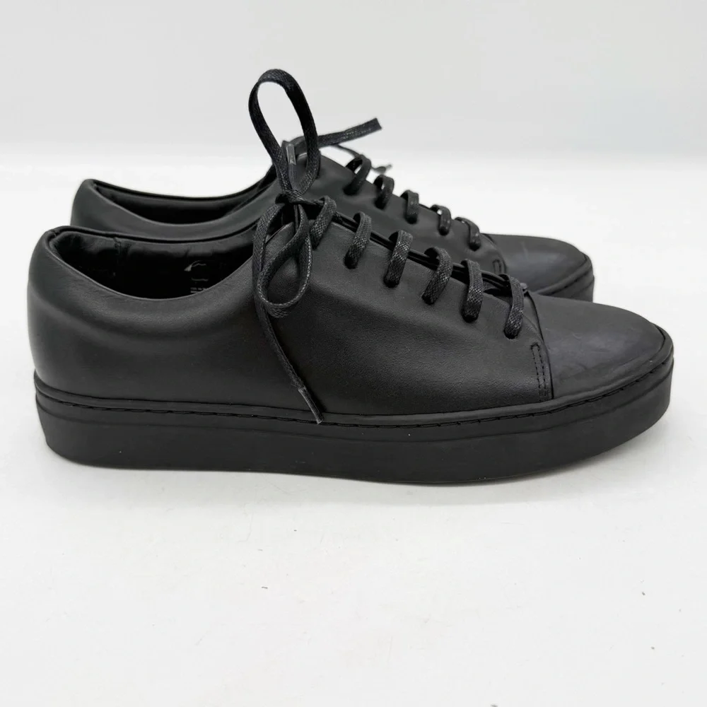 COS Black Leather Lace Up Sneakers Size 6 Minimalist Casual Contemporary